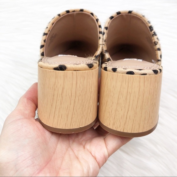 New Steven New York Fannie Cheetah Calf Hair Mules - Picture 3 of 13